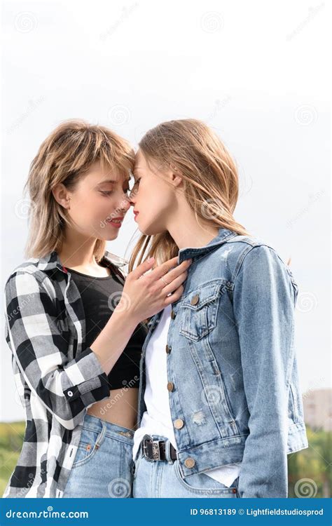 young and old lesbians kissing|Two Young Women In A Bright Bedroom Slow .